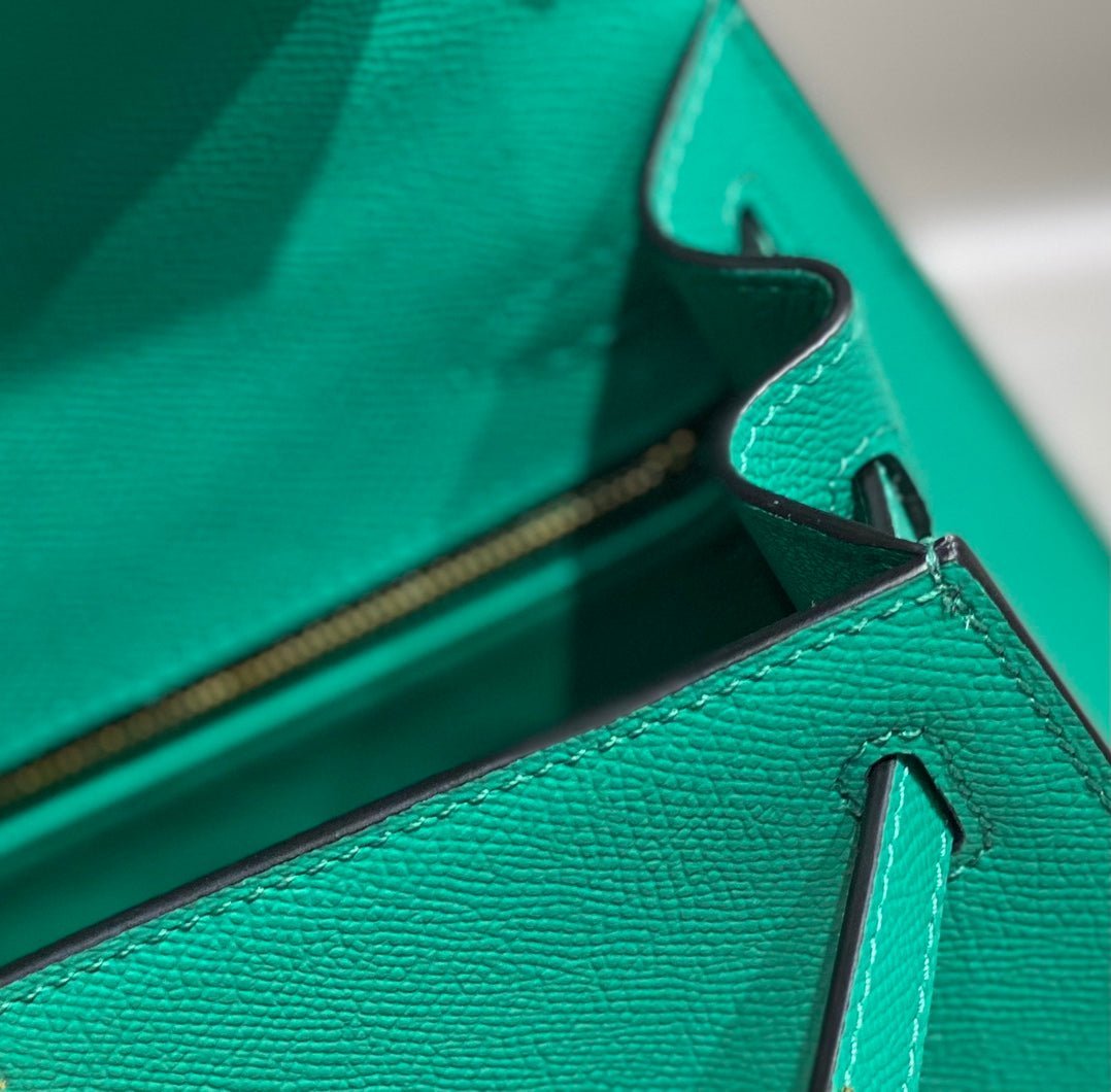 KELLY 25CM IN VERT VERTIGO EPSOM CALFSKIN GOLD HARDWARE - Image 7