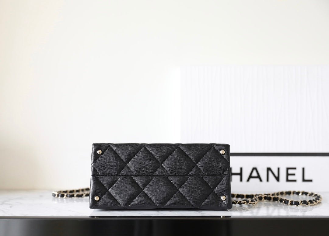 CHANEL 25S FLAP BAG 21 CM IN BLACK LAMBSKIN WITH GOLD HARDWARE - Image 7
