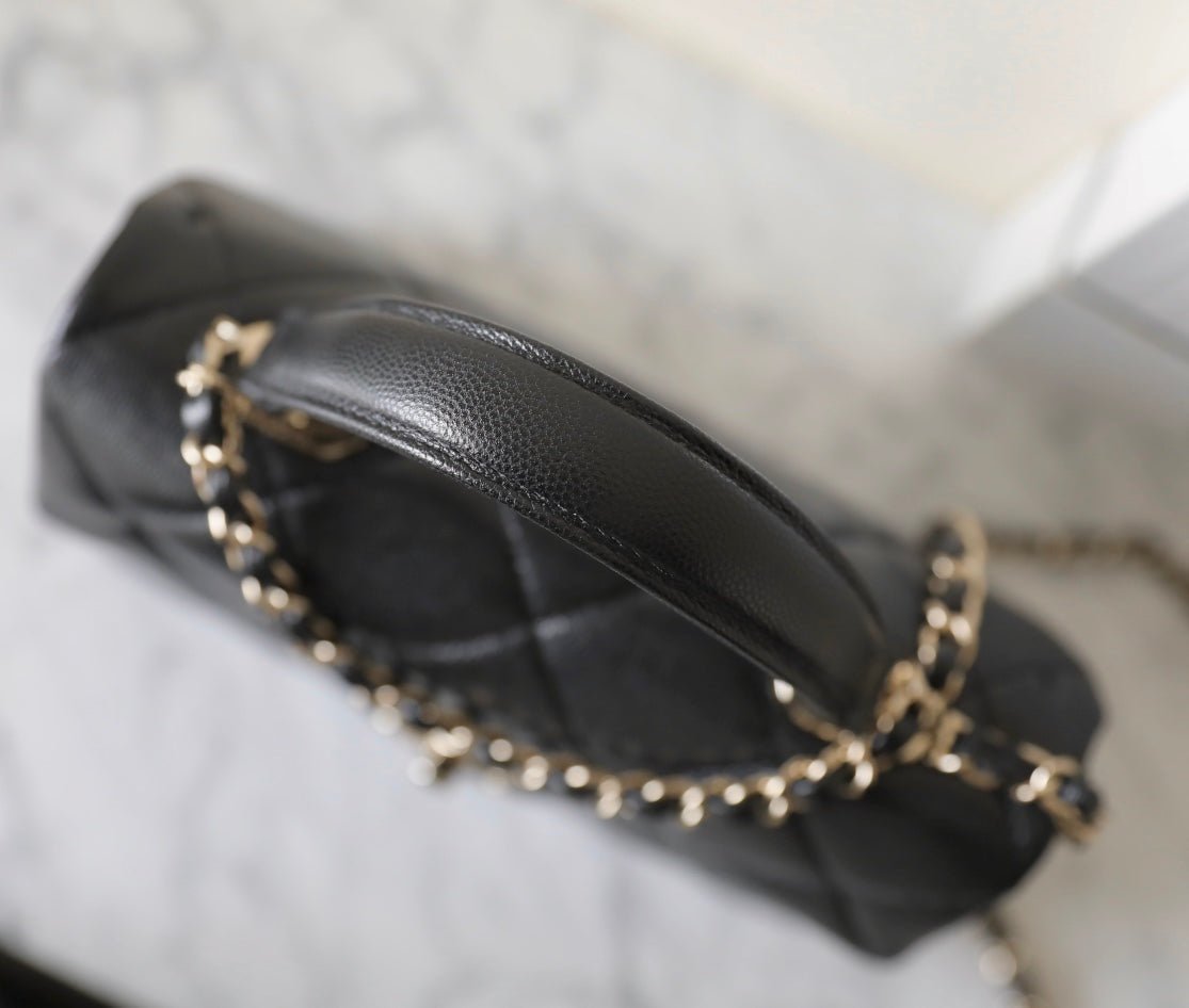 CHANEL 25S FLAP BAG 21 CM IN BLACK LAMBSKIN WITH GOLD HARDWARE - Image 8