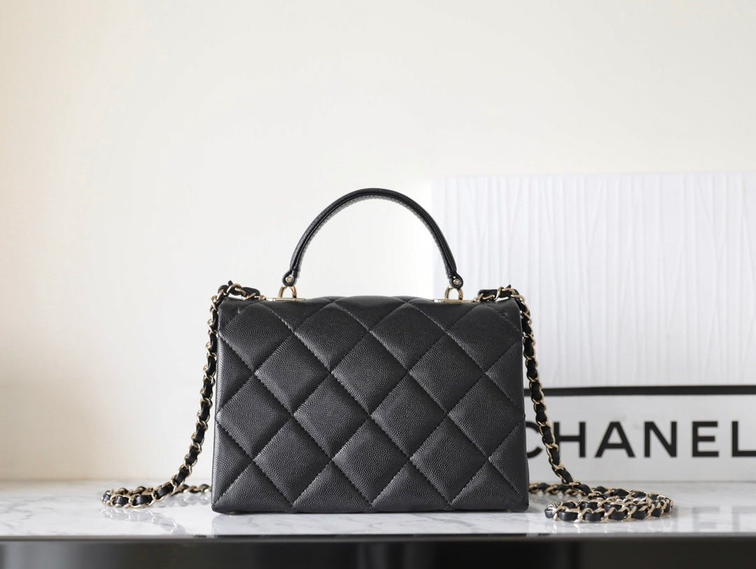 CHANEL 25S FLAP BAG 21 CM IN BLACK LAMBSKIN WITH GOLD HARDWARE - Image 5