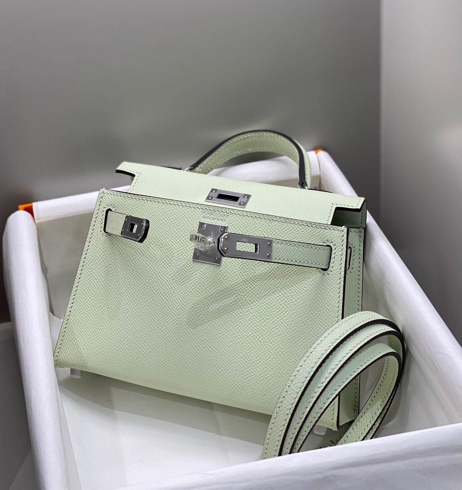 HM KELLY MINI 20 SEAFOAM EPSOM SILVER HARDWARE - Image 4