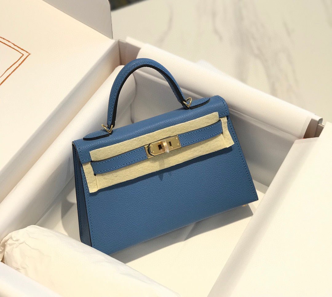 HM KELLY MINI 20 BLUE EPSOM GOLD HARDWARE - Image 10