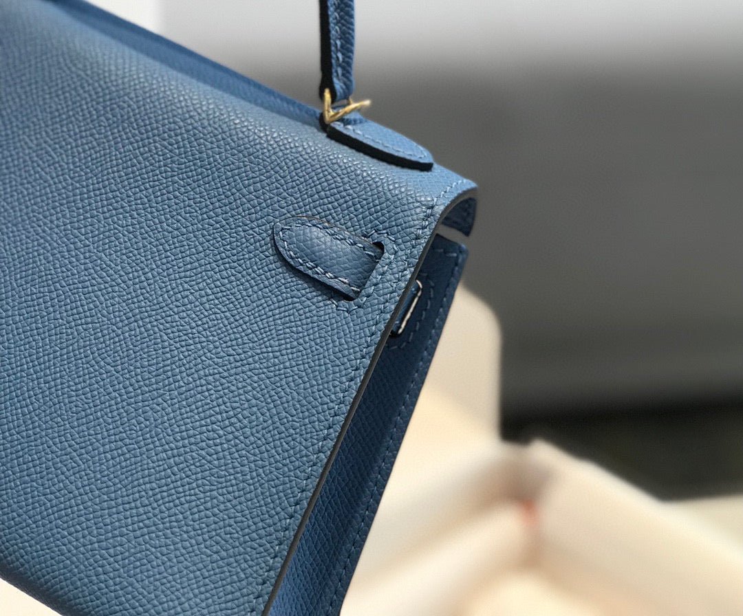 HM KELLY MINI 20 BLUE EPSOM GOLD HARDWARE - Image 14