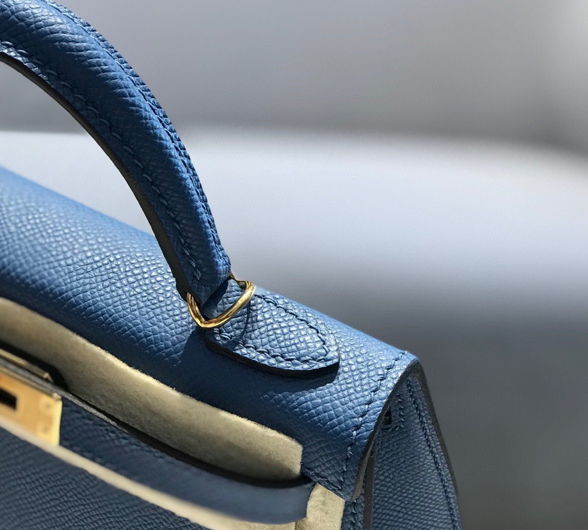 HM KELLY MINI 20 BLUE EPSOM GOLD HARDWARE - Image 15