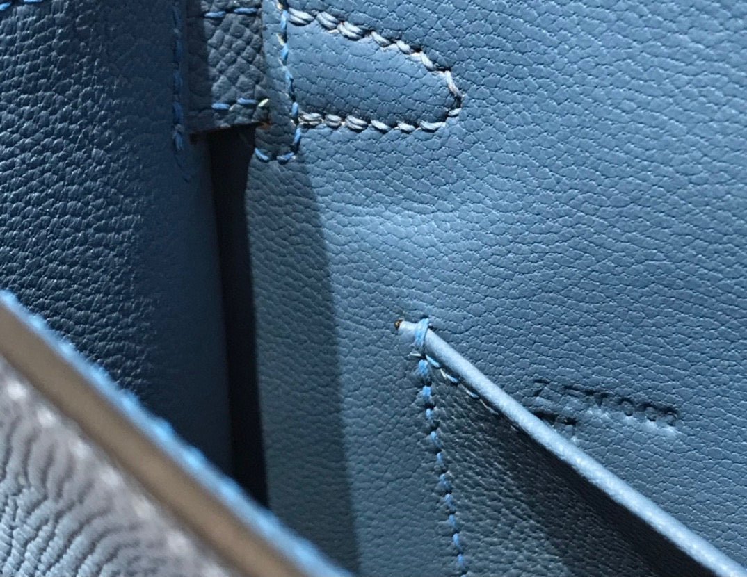 HM KELLY MINI 20 BLUE EPSOM GOLD HARDWARE - Image 16