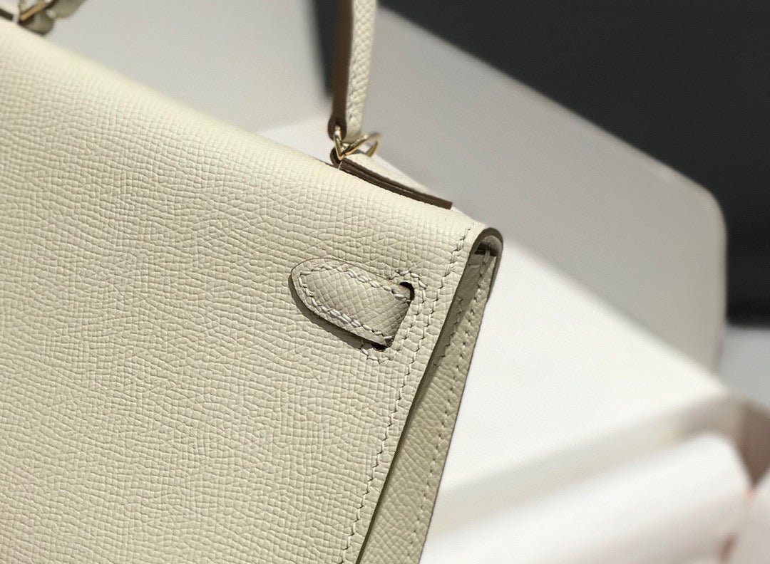 HM KELLY MINI 20 WHITE EPSOM GOLD HARDWARE - Image 15