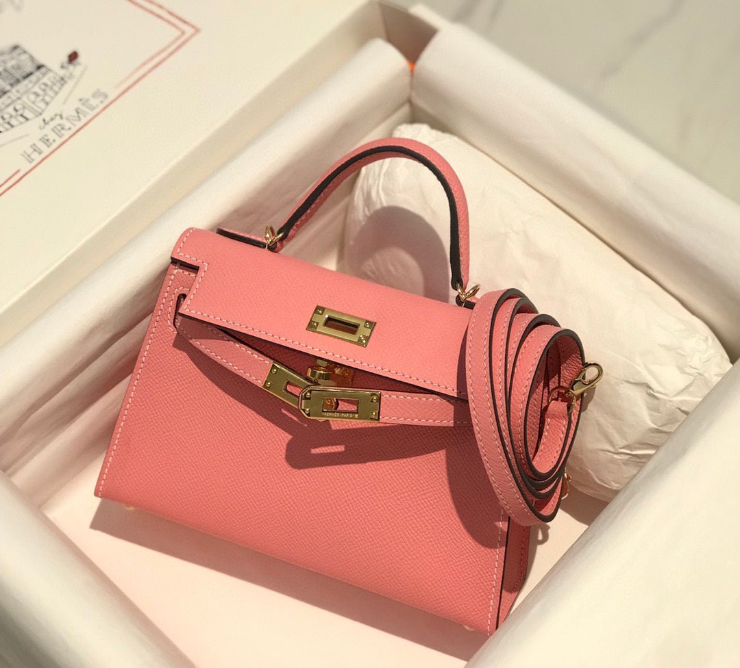 HM KELLY MINI 20 PINK EPSOM GOLD HARDWARE - Image 11