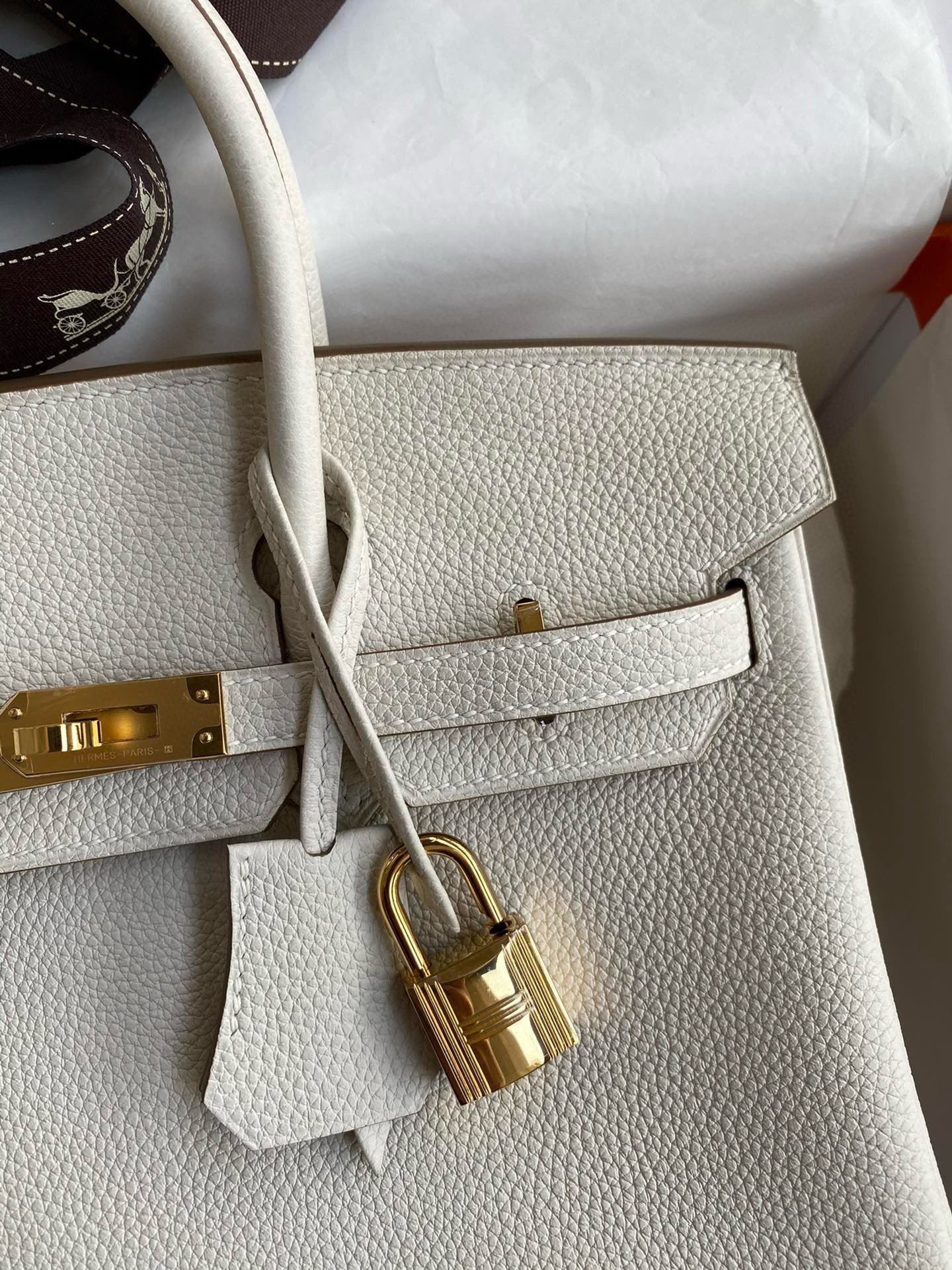 HM BIRKIN 25CM CREAM TOGO LEATHER GOLD HARDWARE - Image 3