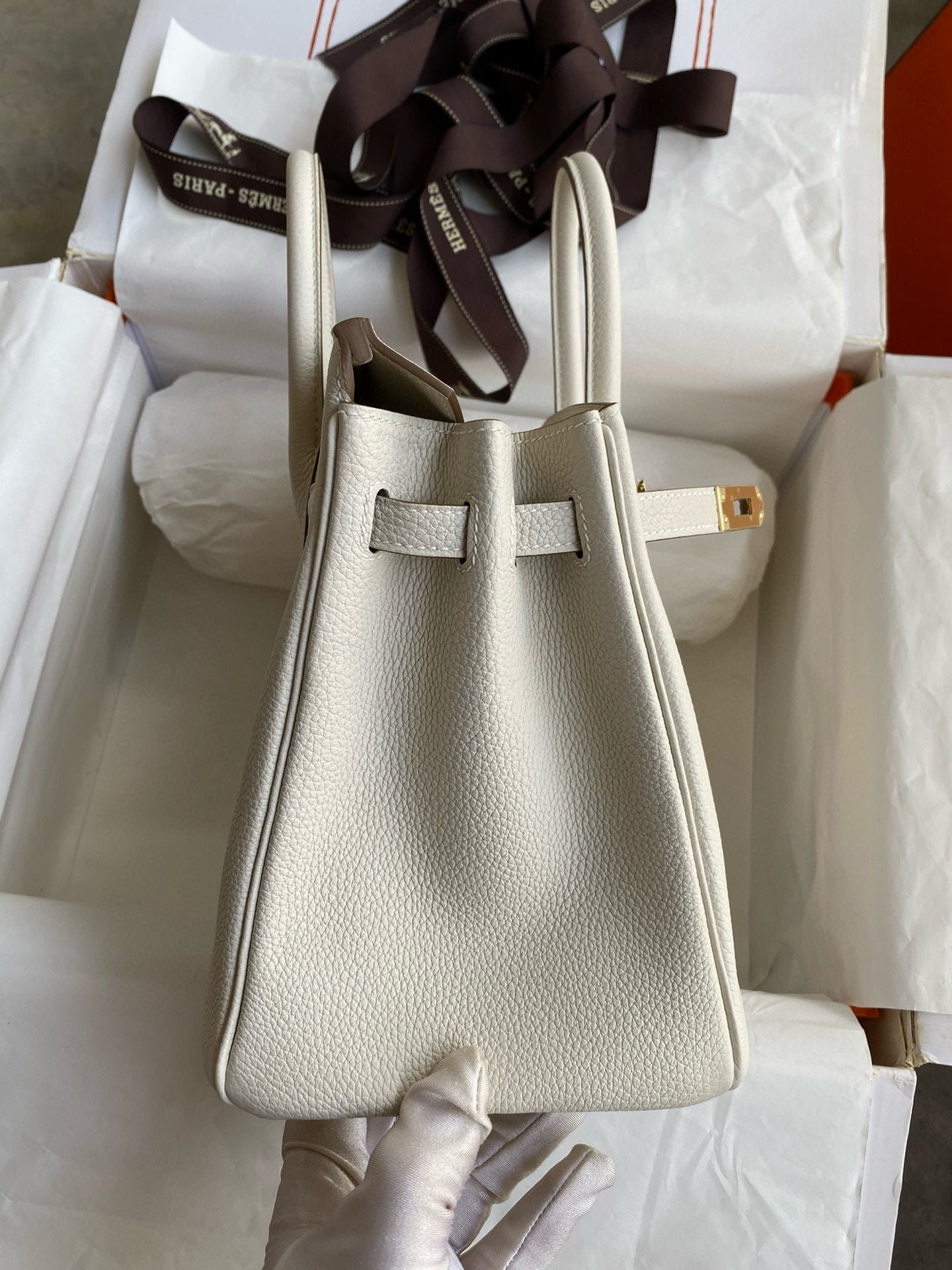 HM BIRKIN 25CM CREAM TOGO LEATHER GOLD HARDWARE - Image 14