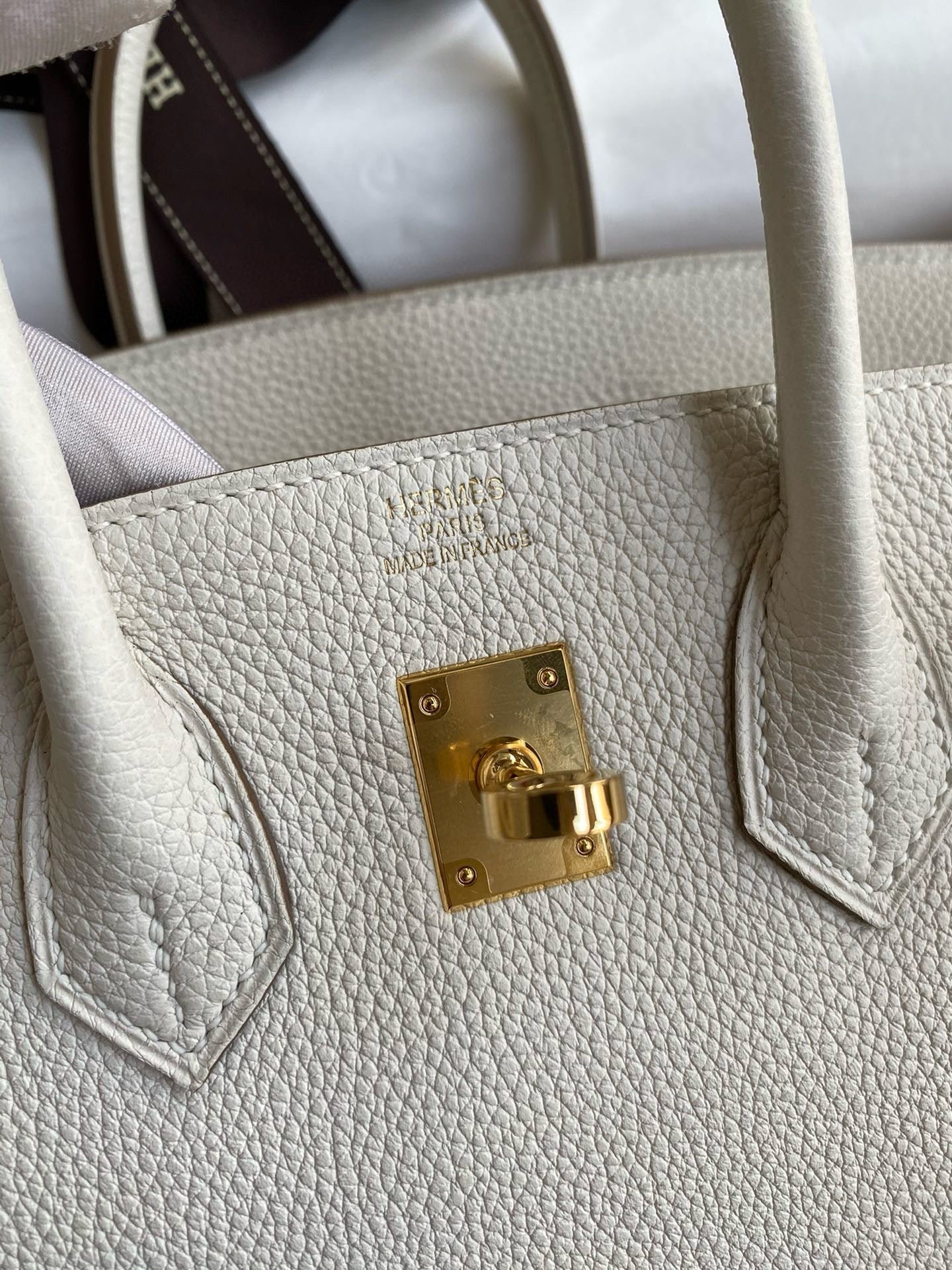 HM BIRKIN 25CM CREAM TOGO LEATHER GOLD HARDWARE - Image 6