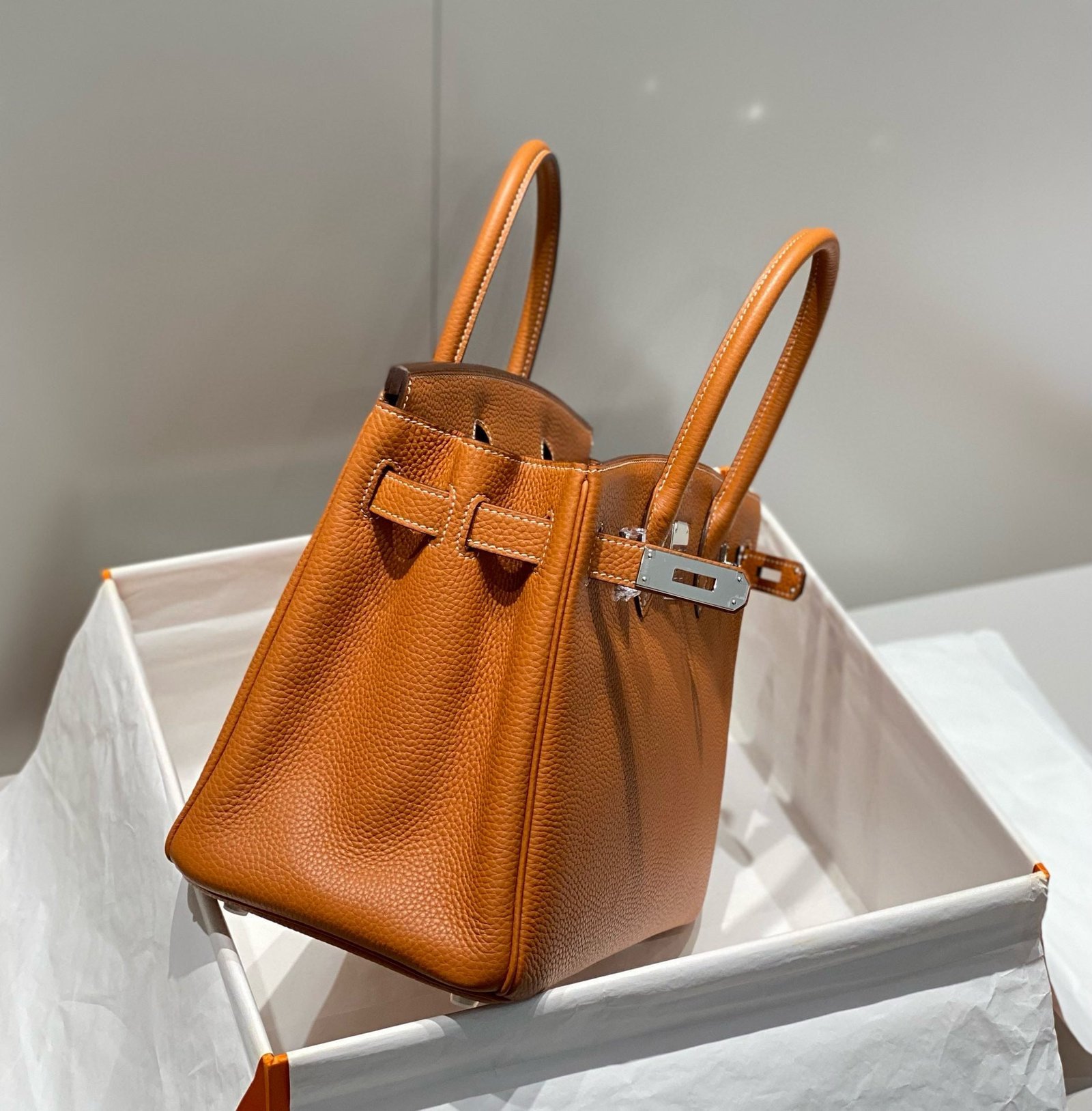 HM BIRKIN 30CM BROWN TOGO LEATHER SILVER HARDWARE - Image 13
