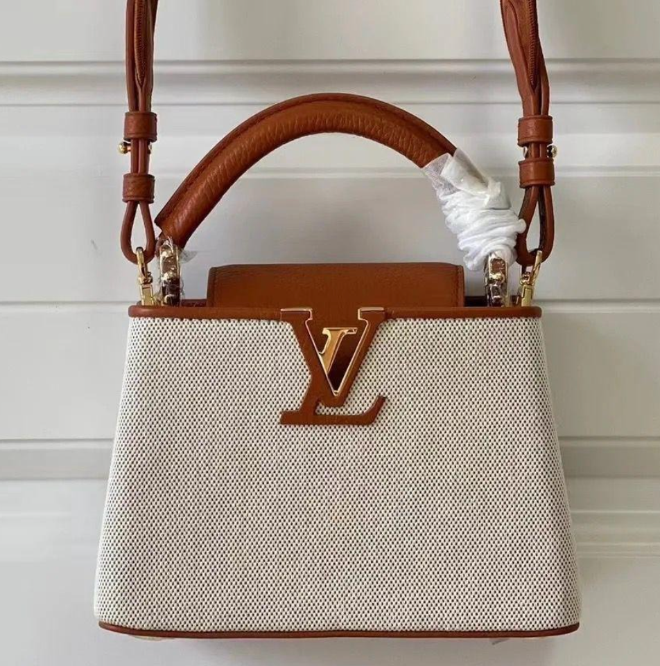 Vanilla White & Brown 25 cm Luxury Iconic Designer Bag