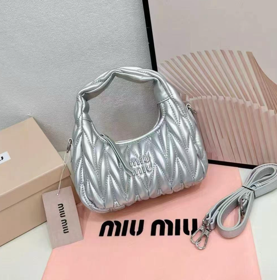 Bright Silver 20cm Luxury Iconic Designer Bag