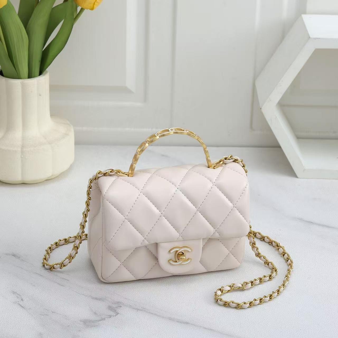 Vanilla White 18cm Luxury Iconic Designer Bag