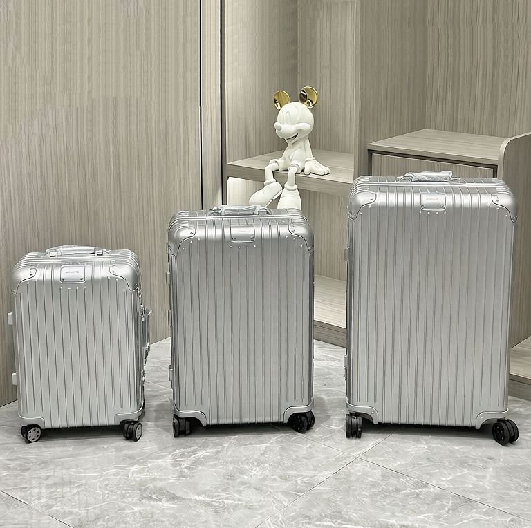 Medium Arctic Silver Luxury Iconic Designer Suitcase - Image 2