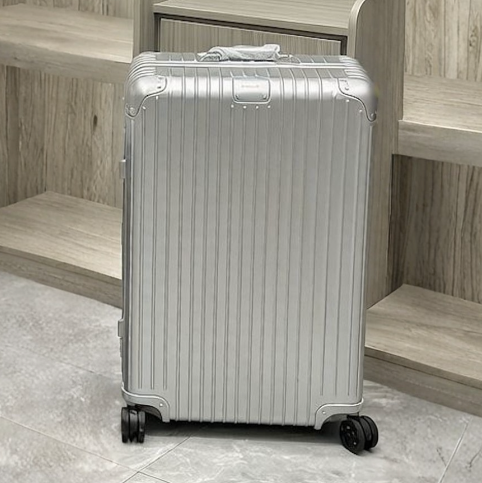 Large Arctic Silver Luxury Iconic Designer Suitcase