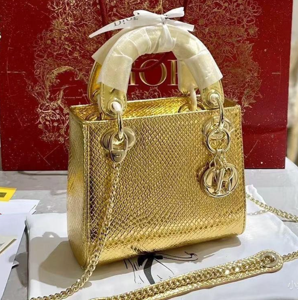 Metallic Gold 14x18cm Luxury Iconic Designer Bag