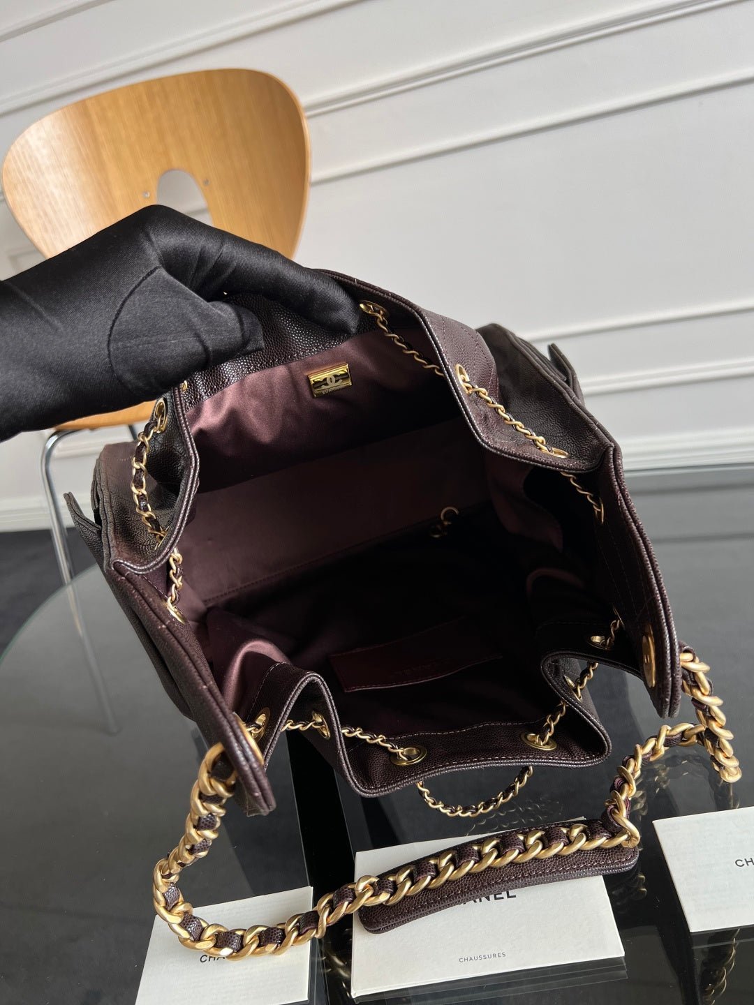 CHANEL 25S HOBO BAG 40 IN DARK EARTH BROWN CAVIAR WITH GOLD HARDWARE - Image 7