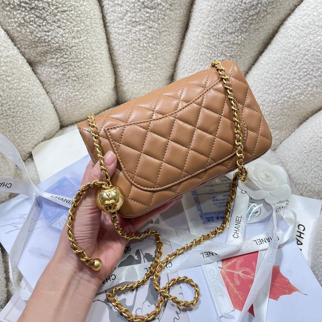 CHANEL 26S FLAP BAG 20 IN BROWN LAMBSKIN - Image 4