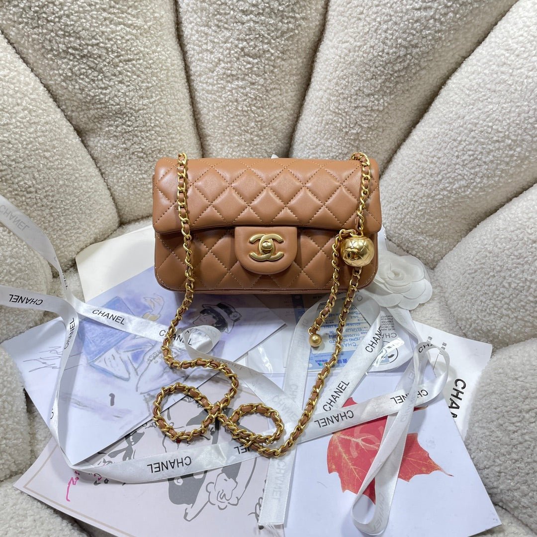 CHANEL 26S FLAP BAG 20 IN BROWN LAMBSKIN - Image 10