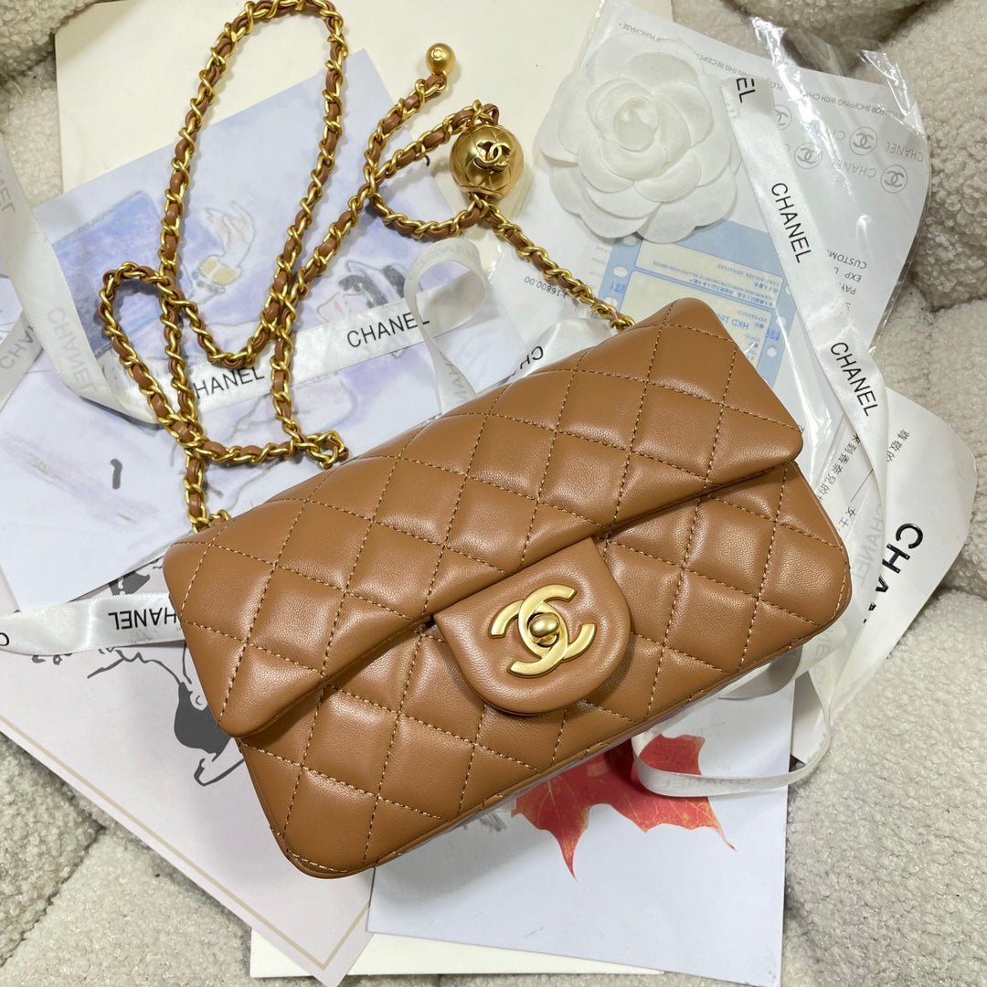 CHANEL 26S FLAP BAG 20 IN BROWN LAMBSKIN - Image 3
