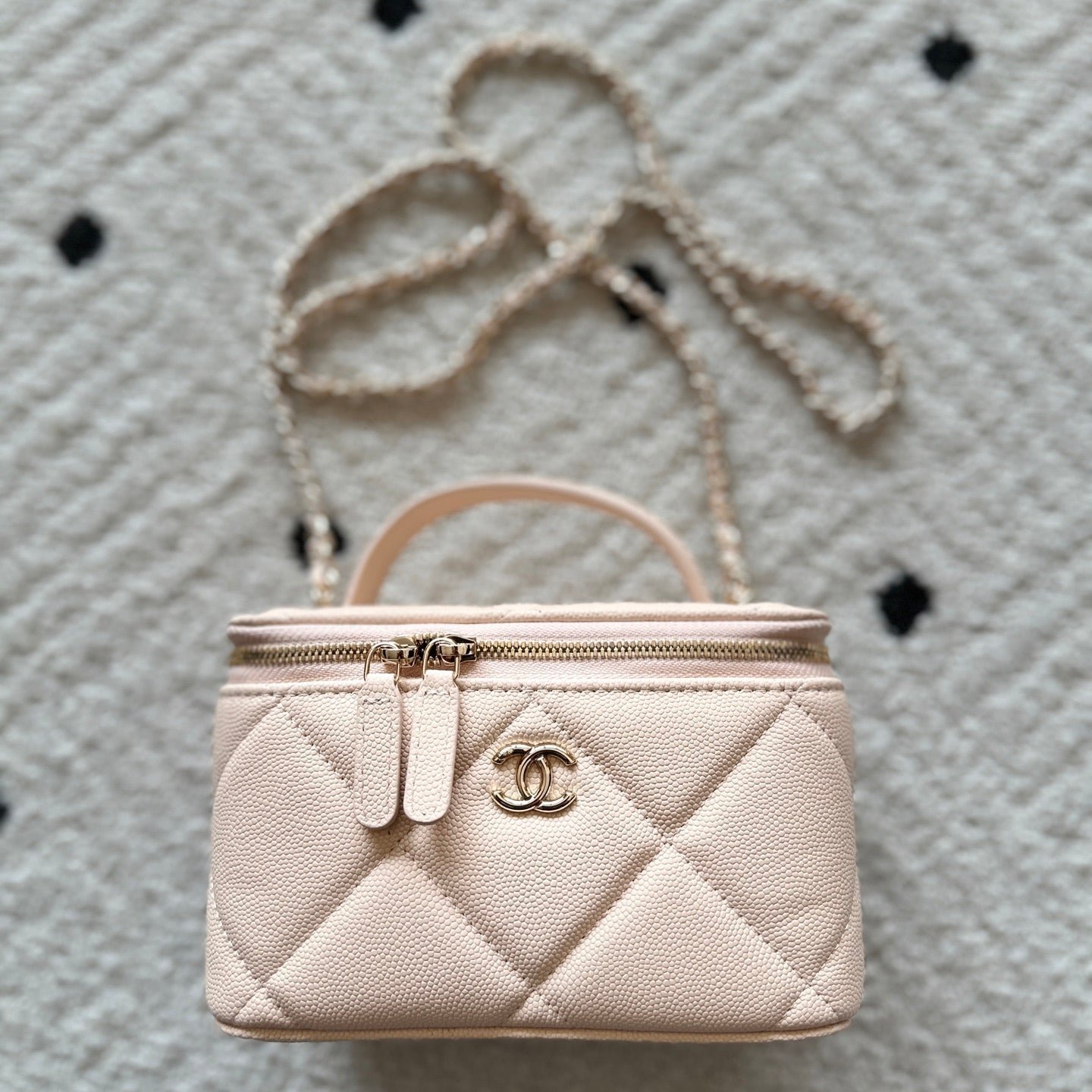 CHANEL 25S VANITY BAG 17 IN LIGHT PINK CAVIAR LEATHER - Image 10
