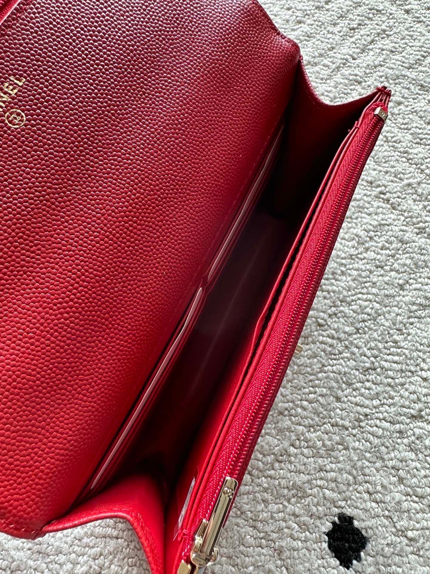 CHANEL 25S MINI FLAP BAG 19 IN RED CAVIAR LEATHER - Image 9