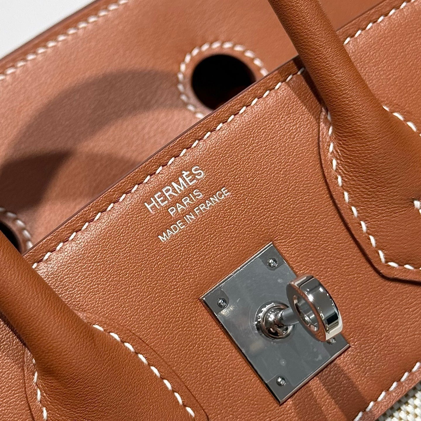 HM BIRKIN 25CM IN VEAU BARENIA SWIFT CALFSKIN ERCU TOILE CANVAS - Image 18