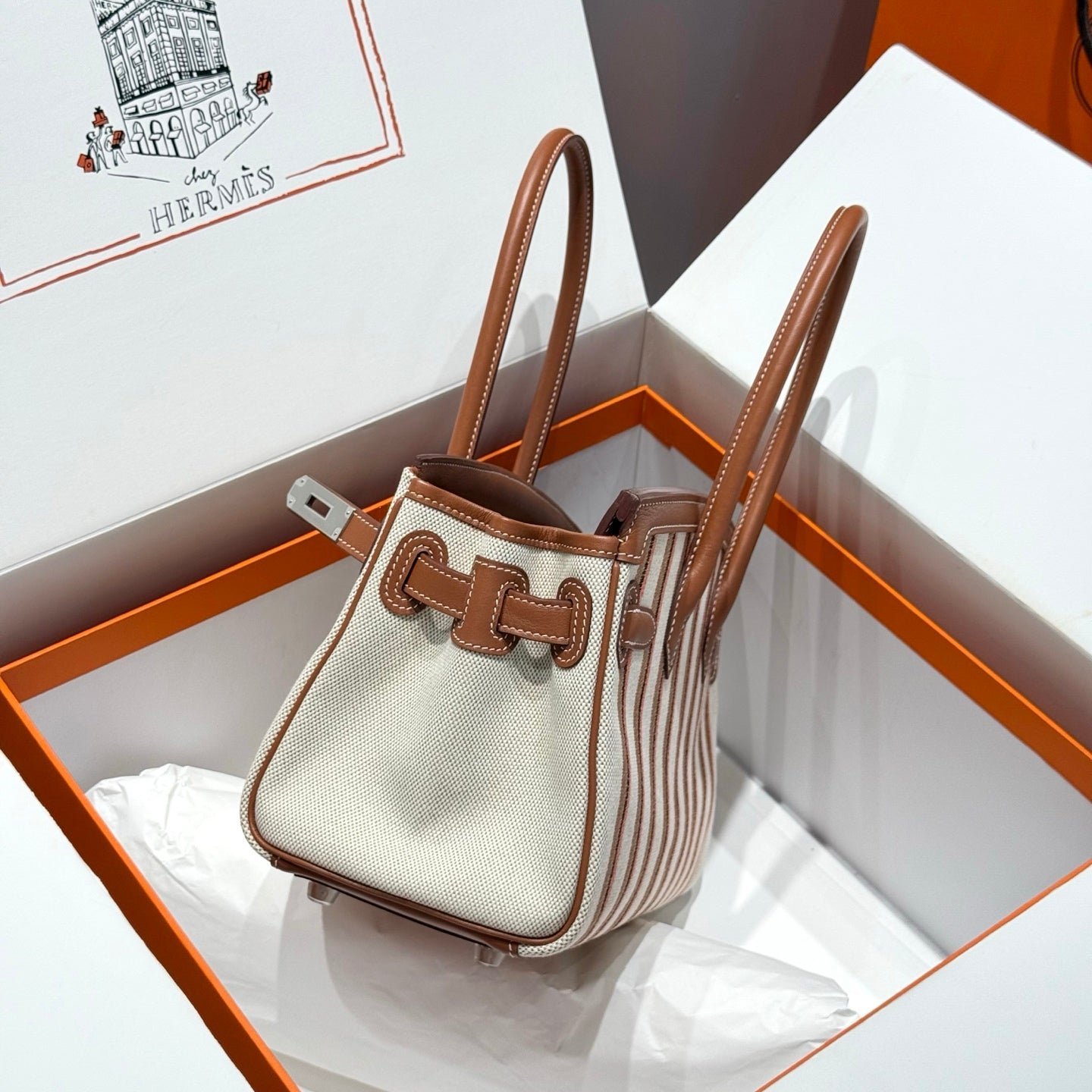 BIRKIN SHOULDER 29 IN GOLD CALFSKIN ÉCRU/BEIGE/FAUVE/ROSE POP/NOIR EMBROIDERY CANVAS - Image 15