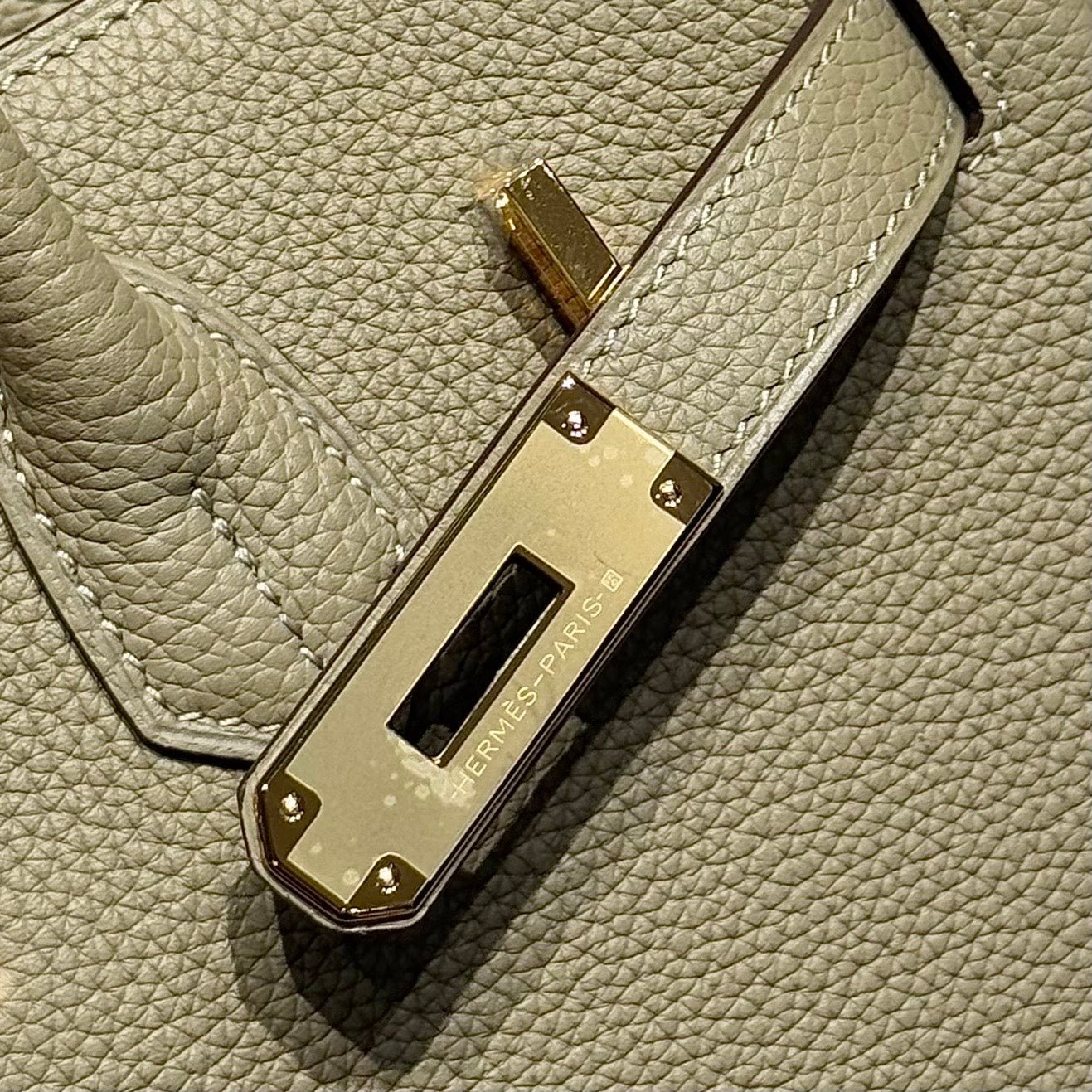 25S HERMES BIRKIN 30 IN CROMWELL GRAY CALFSKIN GOLD HARDWARE - Image 5