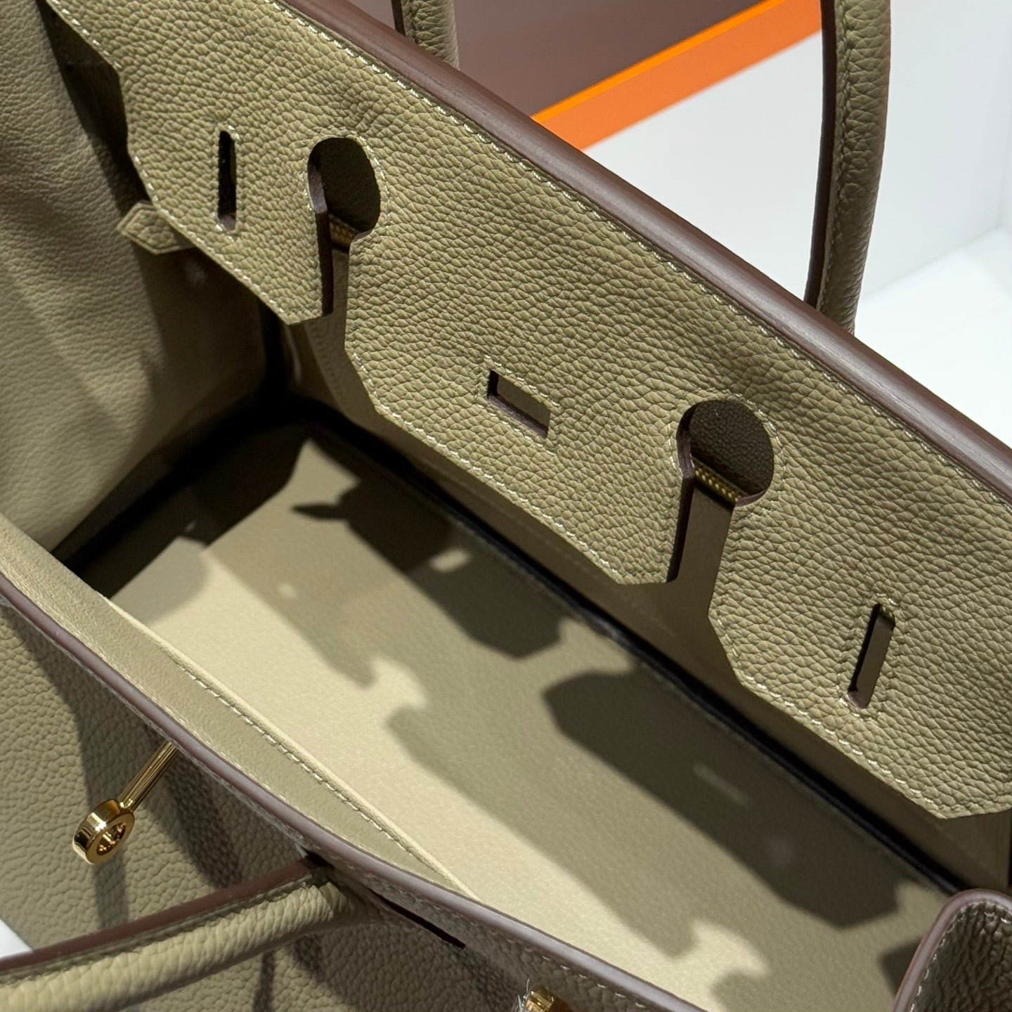 25S HERMES BIRKIN 30 IN CROMWELL GRAY CALFSKIN GOLD HARDWARE - Image 3