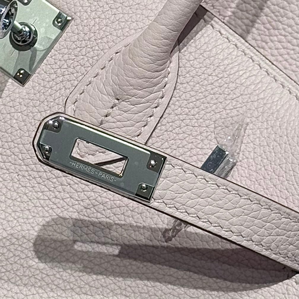 HERMES 25S MEDIUM BIRKIN 25 IN PINK BABY CALFSKIN SILVER HARDWARE - Image 15