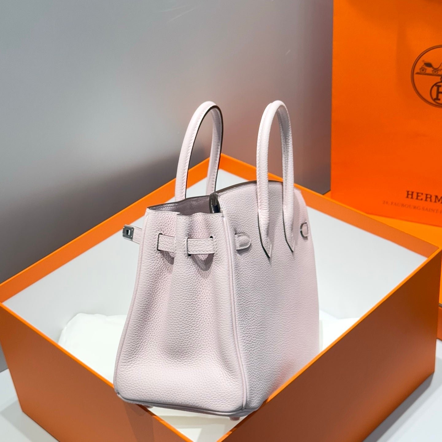 HERMES 25S MEDIUM BIRKIN 25 IN PINK BABY CALFSKIN SILVER HARDWARE - Image 12