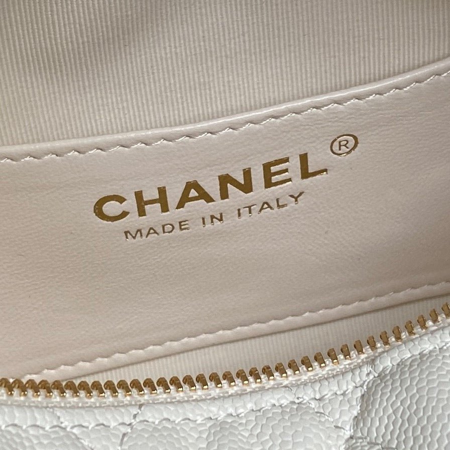 CHANEL 25S HOBO BAG 22 IN WHITE CAVIAR LEATHER - Image 10