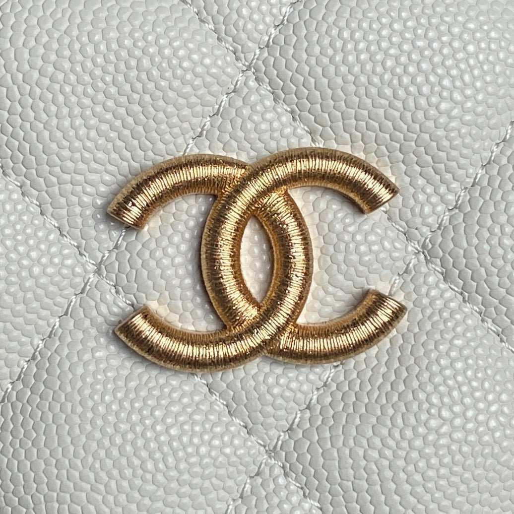CHANEL 25S HOBO BAG 22 IN WHITE CAVIAR LEATHER - Image 5