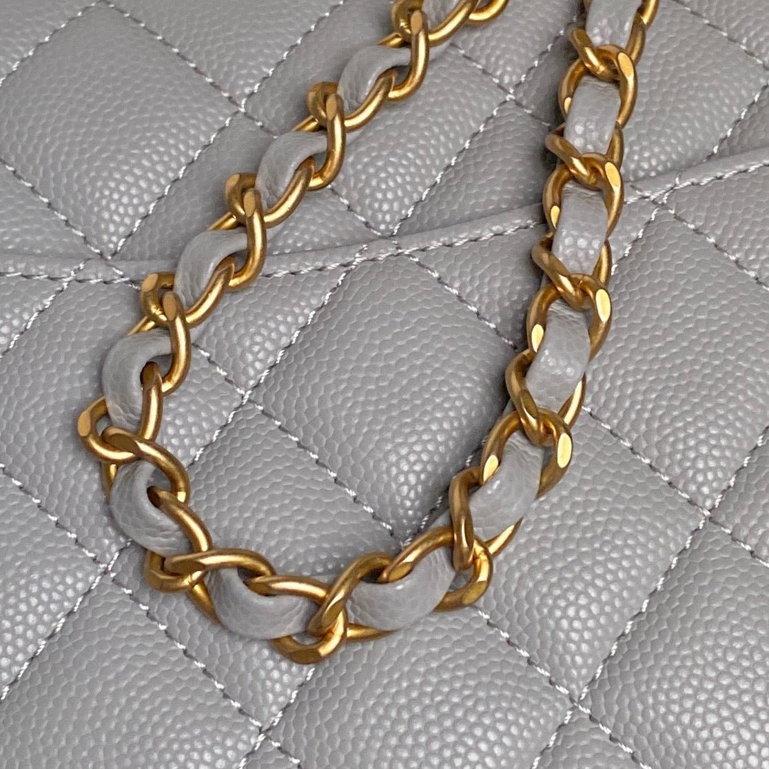 CHANEL 25S FLAP BAG 22 CM IN GREY CAVIAR WITH GOLD HARDWARE - Image 12
