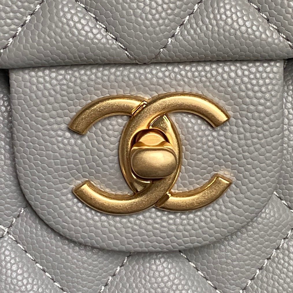 CHANEL 25S FLAP BAG 22 IN CHARCOAL GRAY CALFSKIN GOLD HARDWARE - Image 12