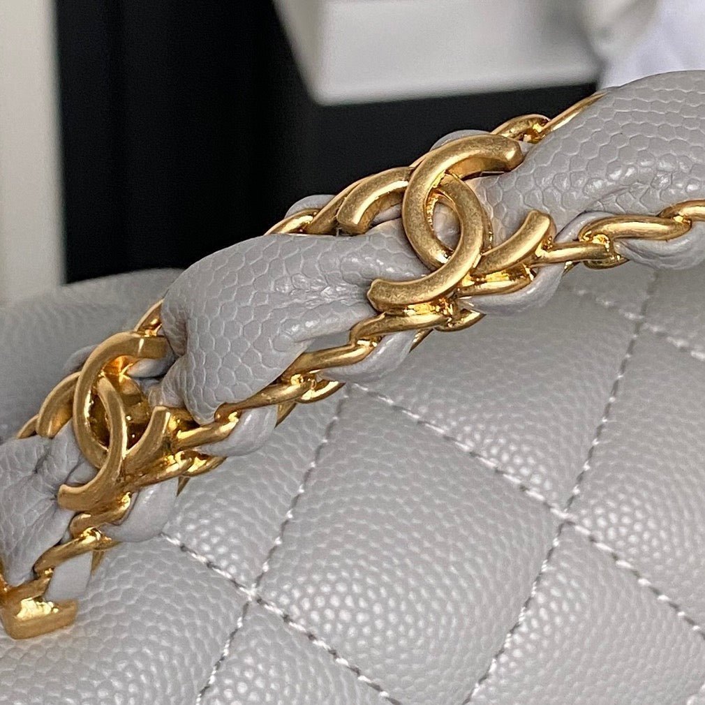 CHANEL 25S FLAP BAG 22 CM IN GREY CAVIAR WITH GOLD HARDWARE - Image 7
