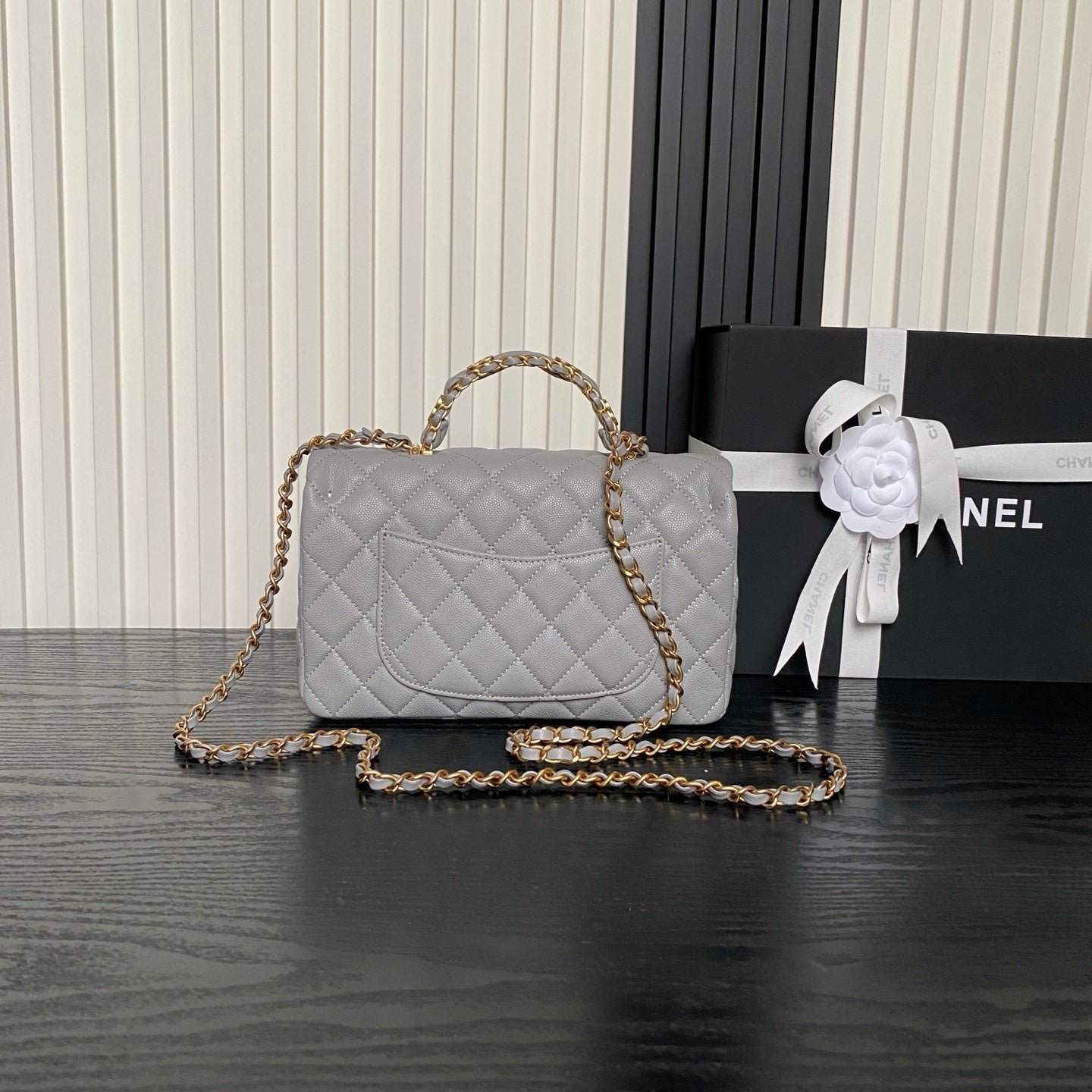 CHANEL 25S FLAP BAG 22 CM IN GREY CAVIAR WITH GOLD HARDWARE - Image 18