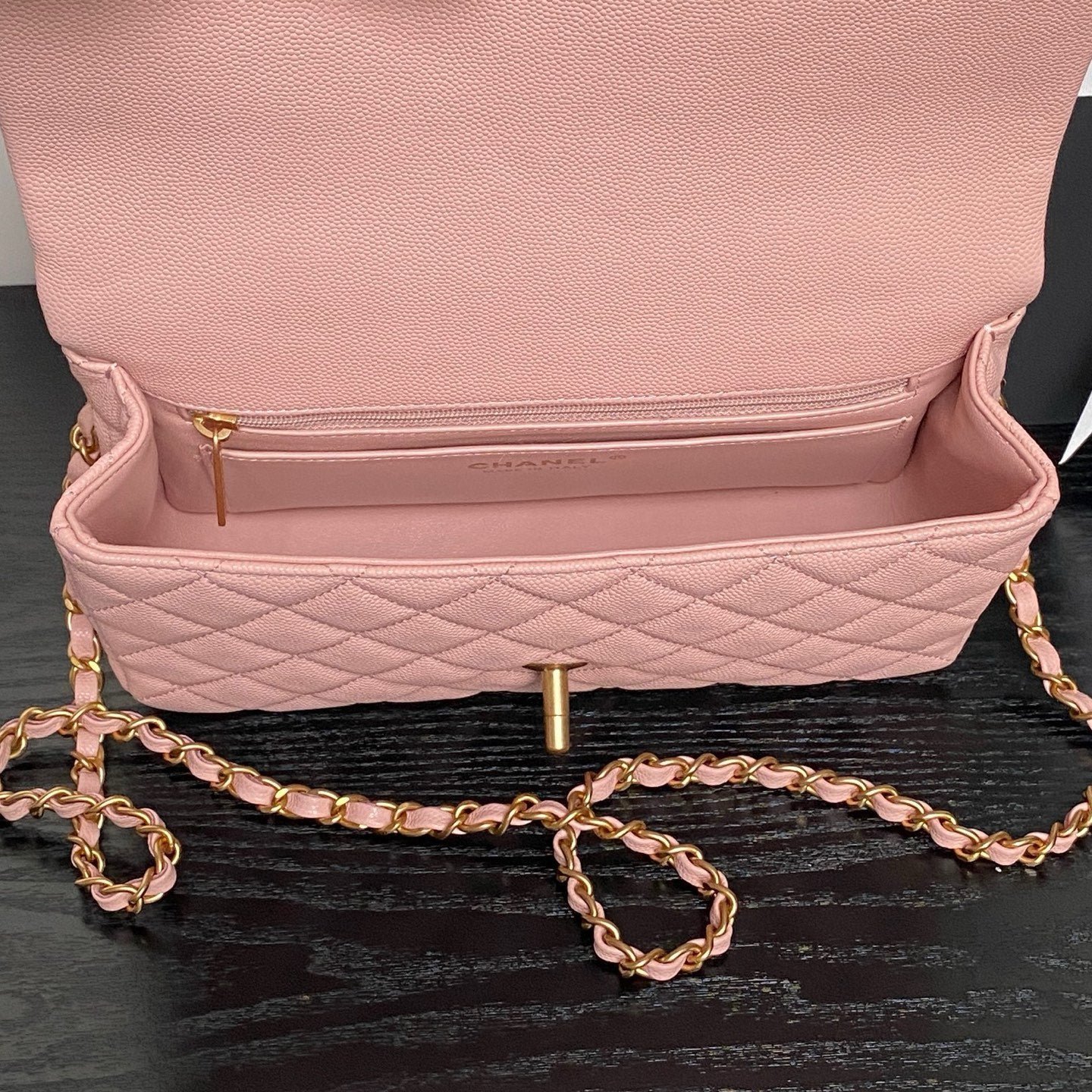 CHANEL 25S FLAP BAG 22 IN PINK CALFSKIN GOLD HARDWARE - Image 5