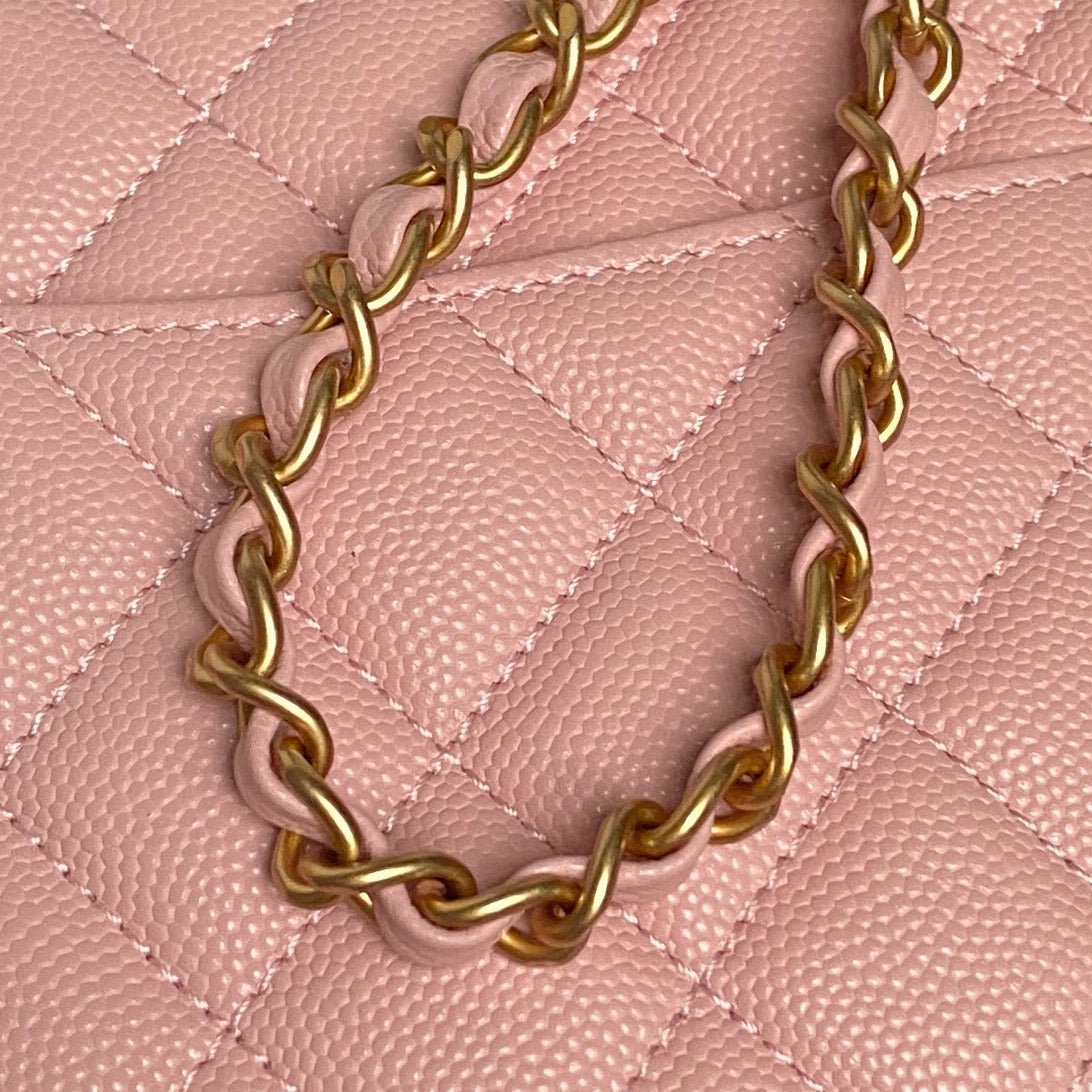 CHANEL 25S FLAP BAG 22 IN PINK CALFSKIN GOLD HARDWARE - Image 16