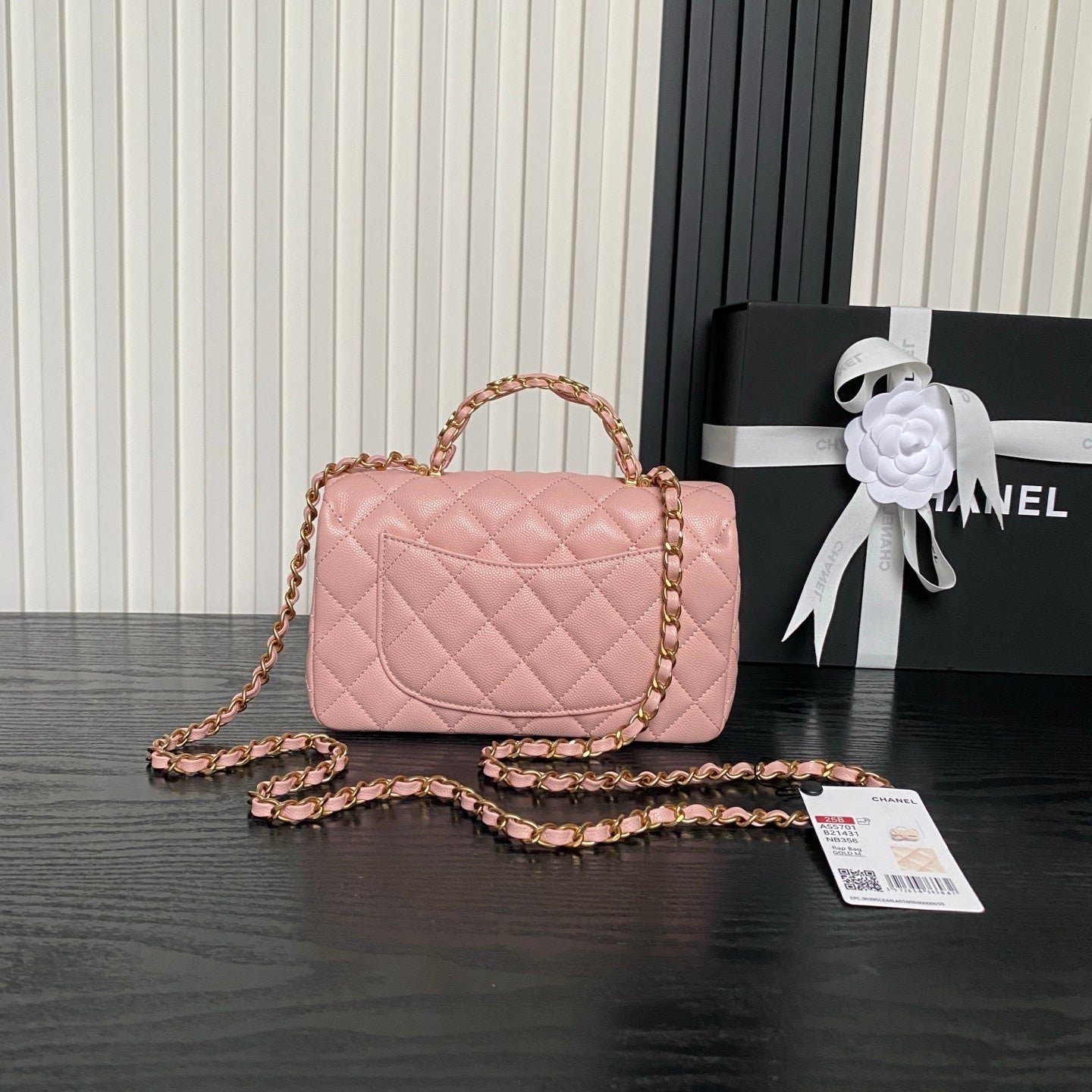 CHANEL 25S FLAP BAG 19 IN PINK CALFSKIN GOLD HARDWARE - Image 11