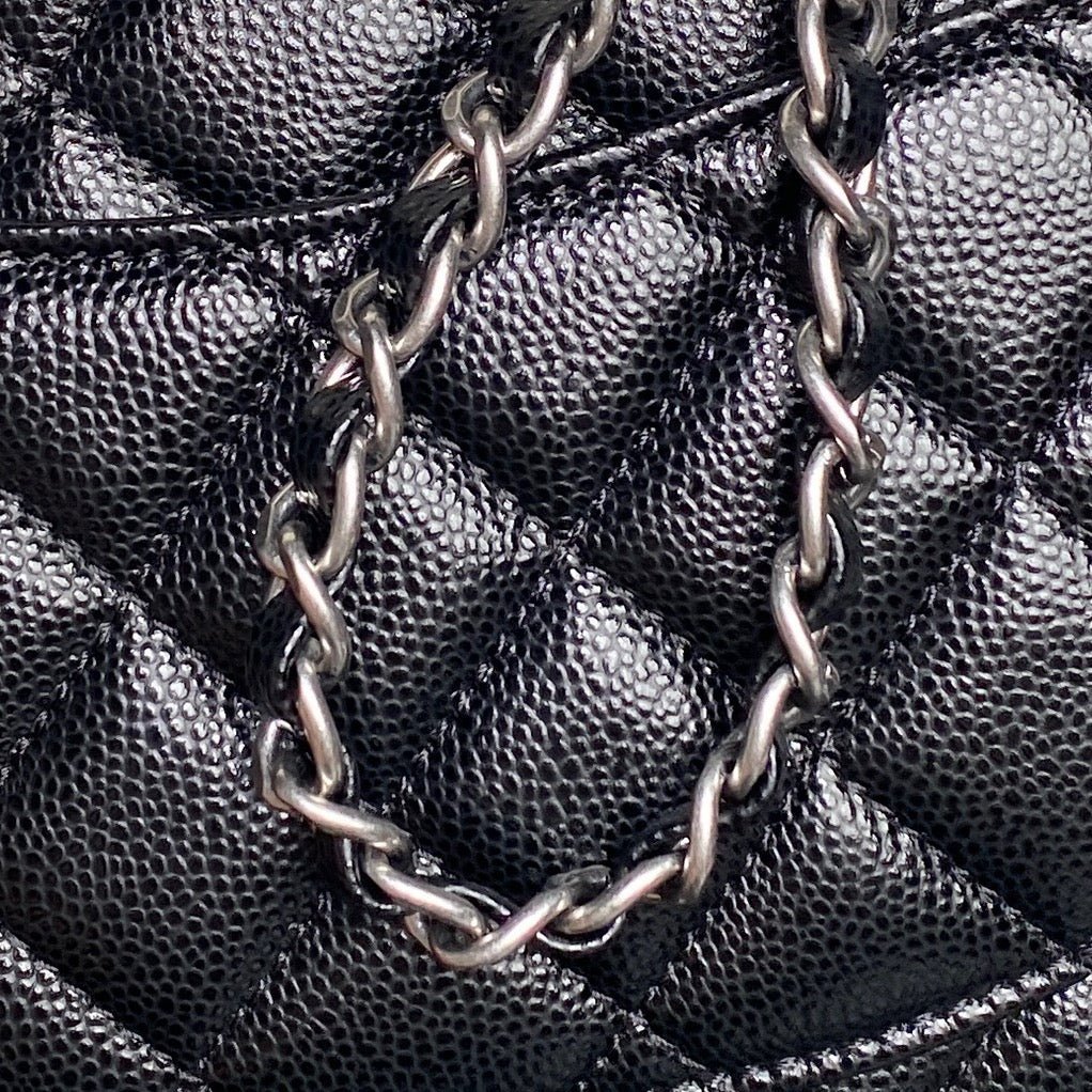 CHANEL 25S FLAP BAG 19 IN BLACK CALFSKIN SILVER HARDWARE - Image 17