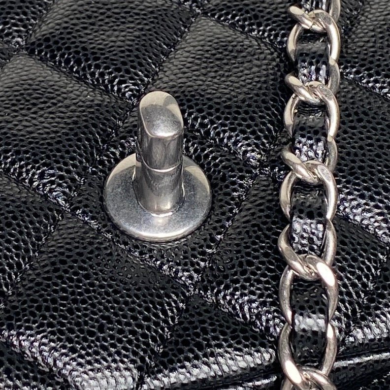 CHANEL 25S FLAP BAG 19 IN BLACK CALFSKIN SILVER HARDWARE - Image 16