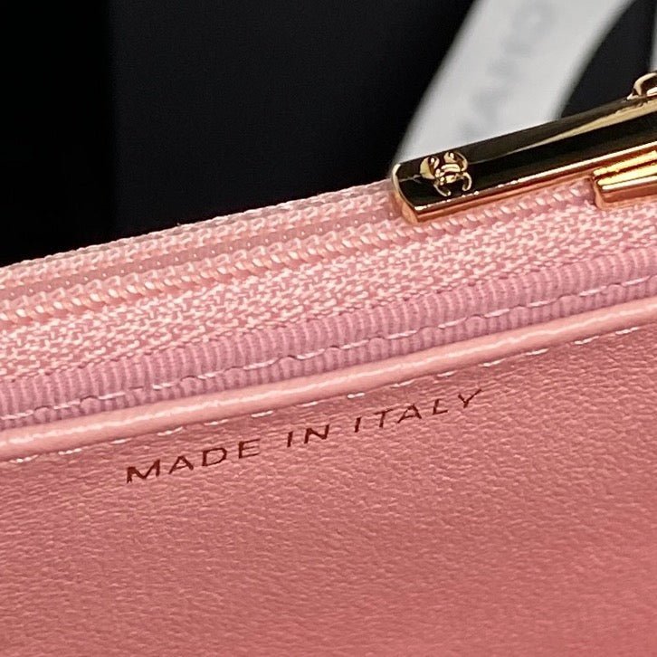 CHANEL 25S CHAIN WALLET 19 IN PINK LAMBSKIN GOLD HARDWARE - Image 18