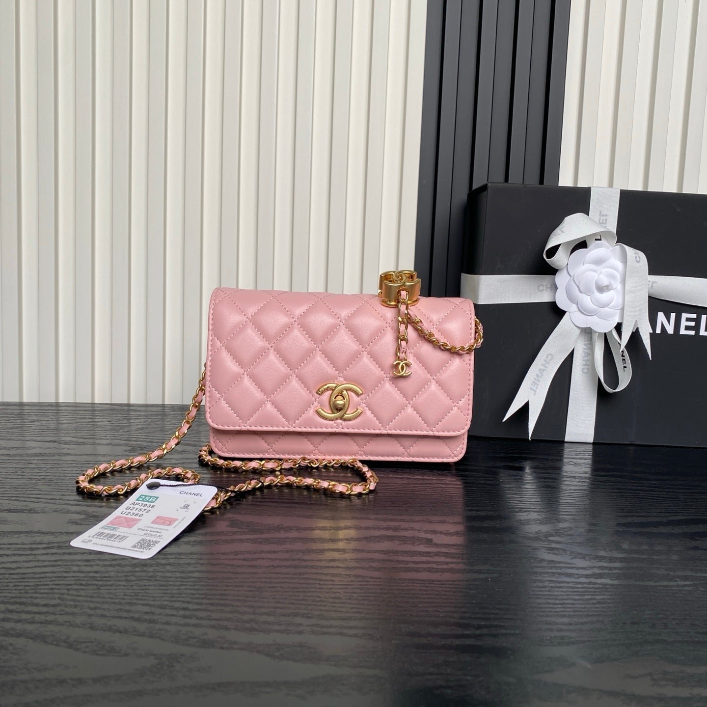 CHANEL 25S CHAIN WALLET 19 IN PINK LAMBSKIN GOLD HARDWARE - Image 10