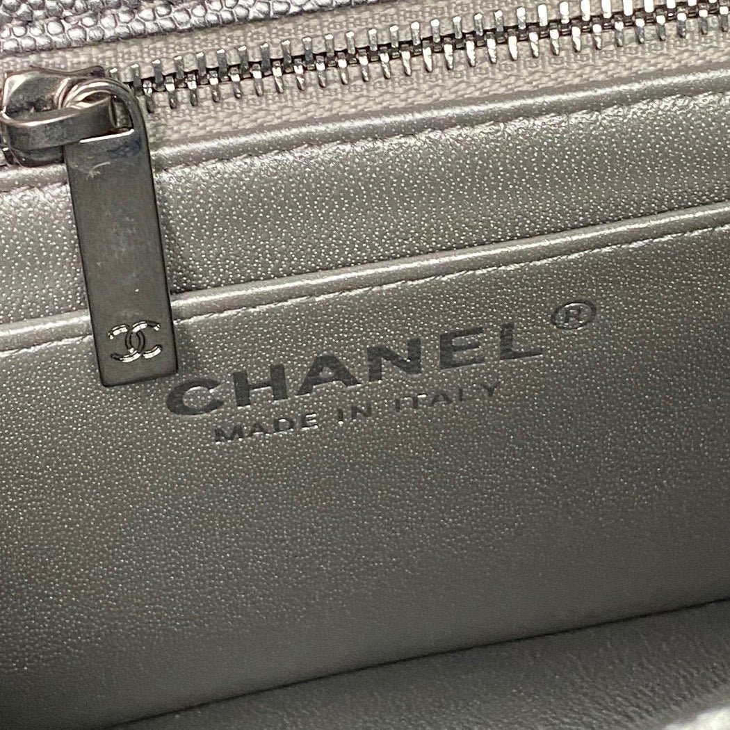 CHANEL 25S MINI FLAP BAG 18 IN DARK GRAY CALFSKIN - Image 18