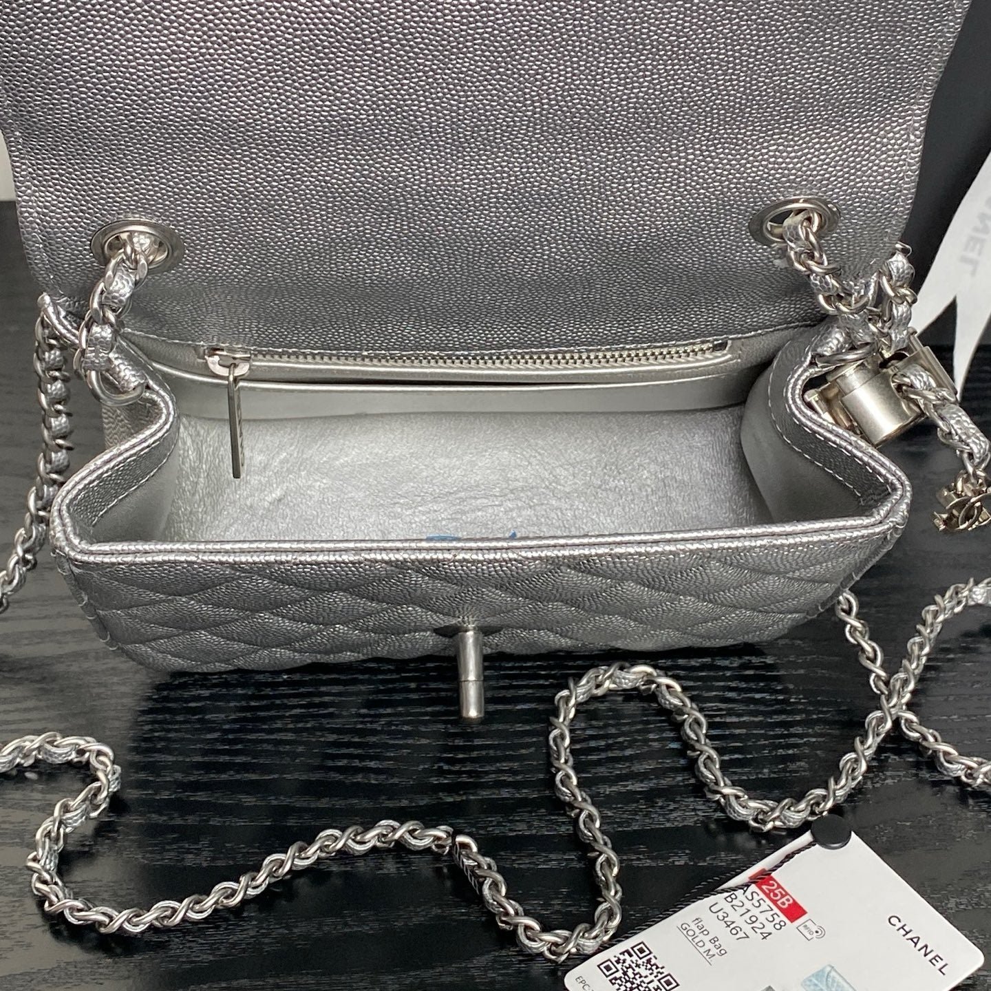 CHANEL 25S MINI FLAP BAG 18 IN DARK GRAY CALFSKIN - Image 6