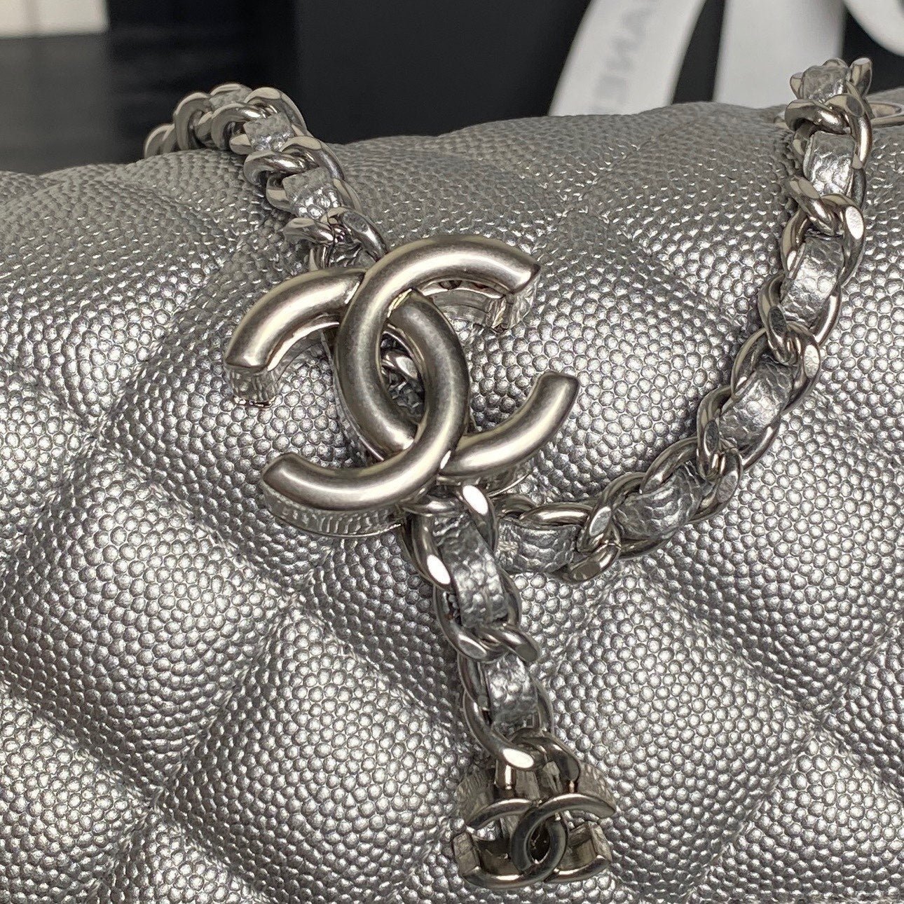 CHANEL 25S MINI FLAP BAG 18 IN DARK GRAY CALFSKIN - Image 4