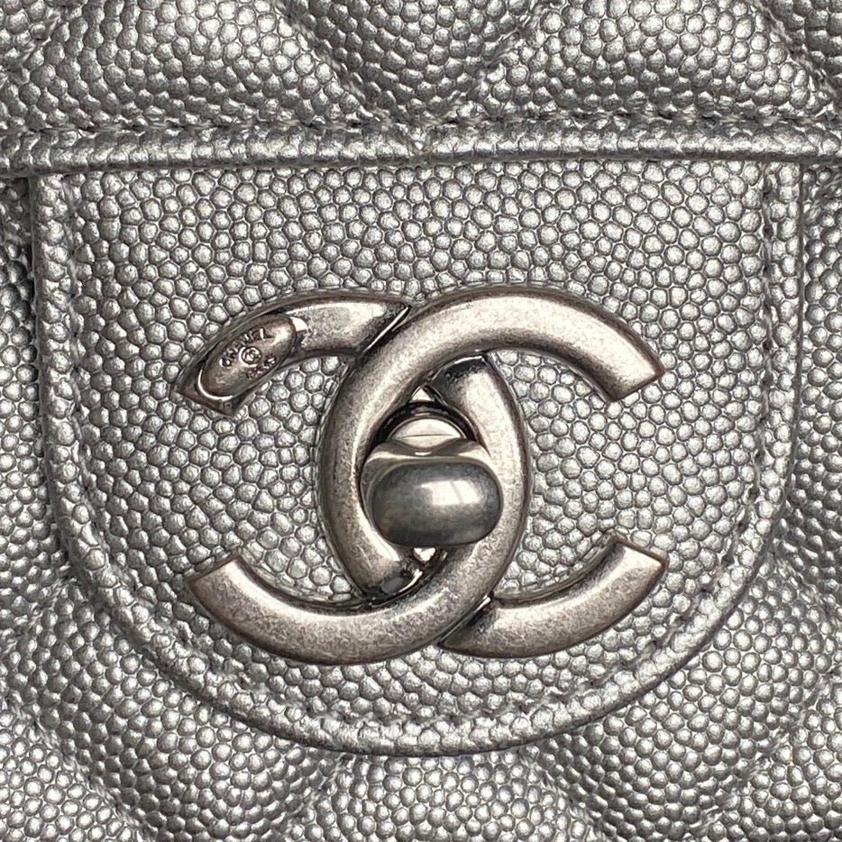 CHANEL 25S FLAP BAG 23 IN DARK GRAY CALFSKIN SILVER HARDWARE - Image 13